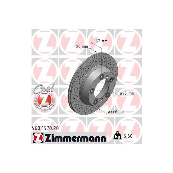 Zimmermann Brake Disc - Standard/Coated, 460157020 460157020 - main